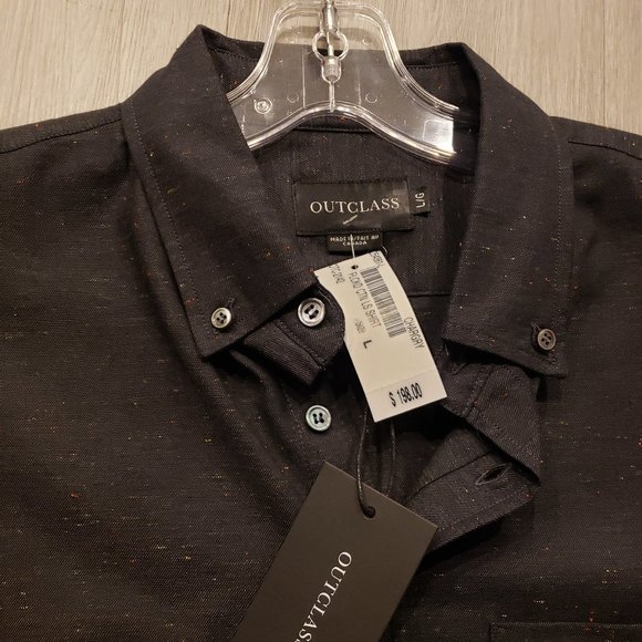 Outclass Charcoal Flecked Men's Shirt - Picture 4 of 8